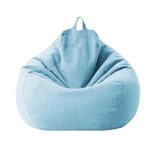 Große Sitzsackabdeckung aus Baumwollleinen ohne Füllstoff Ecksitz Fauler Sitzsack Stuhl Pouf Salon Ottoman Puff Liege Sac Zum Entspannen im Freien und drinnen(Color2,3.3ft-D100cm-cover) von SHBHWS