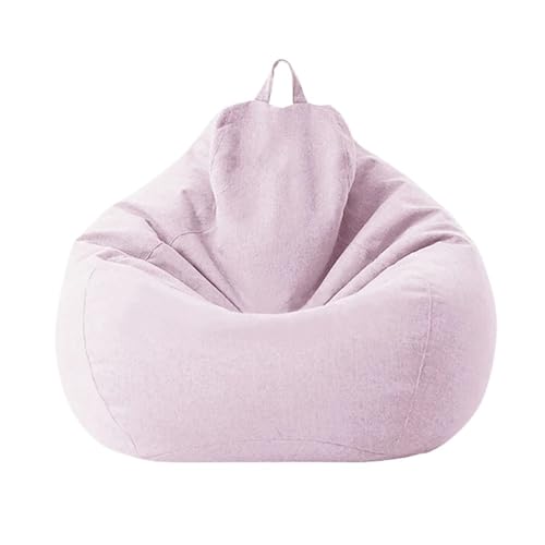 Große Sitzsackabdeckung aus Baumwollleinen ohne Füllstoff Ecksitz Fauler Sitzsack Stuhl Pouf Salon Ottoman Puff Liege Sac Zum Entspannen im Freien und drinnen(Color3,2.3ft-D70cm-cover) von SHBHWS