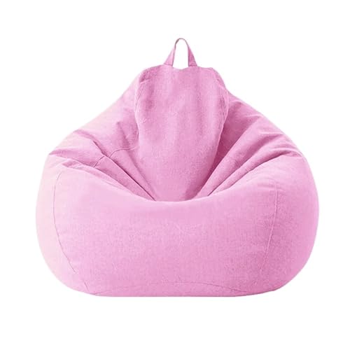 Große Sitzsackabdeckung aus Baumwollleinen ohne Füllstoff Ecksitz Fauler Sitzsack Stuhl Pouf Salon Ottoman Puff Liege Sac Zum Entspannen im Freien und drinnen(Color5,2.3ft-D70cm-cover) von SHBHWS
