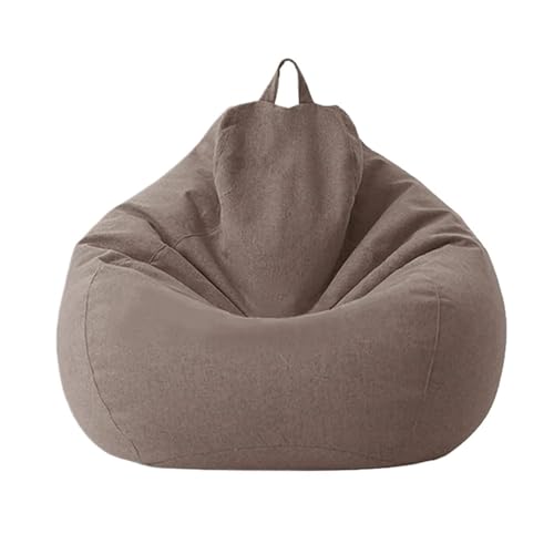 Große Sitzsackabdeckung aus Baumwollleinen ohne Füllstoff Ecksitz Fauler Sitzsack Stuhl Pouf Salon Ottoman Puff Liege Sac Zum Entspannen im Freien und drinnen(Color6,2.3ft-D70cm-cover) von SHBHWS
