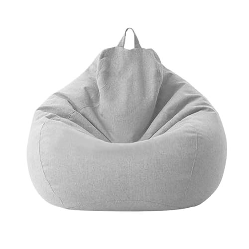 Große Sitzsackabdeckung aus Baumwollleinen ohne Füllstoff Ecksitz Fauler Sitzsack Stuhl Pouf Salon Ottoman Puff Liege Sac Zum Entspannen im Freien und drinnen(Color8,2.3ft-D70cm-cover) von SHBHWS
