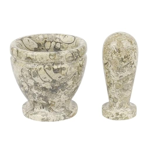 Marmor-Stößel, Mörser, Mühle, solides Brecher-Set, Pfeffer-Knoblauch-Handstampfer Zum Zerkleinern(Coral) von SHBHWS