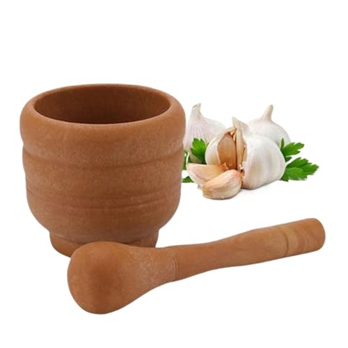 Mörser- und Stößel-Set, Mahlschale aus massivem Stein for Guacamole Zum Zerkleinern(Type A) von SHBHWS
