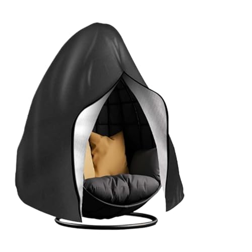 Patio Hanging Egg Chair Cover Wasserdicht Heavy Duty Einzel-/Sitzschaukel Covers Gartenschutz für Eierschalenstühle(Black,70*210cm) von SHBHWS