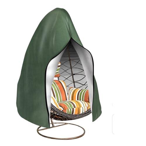 Patio Hanging Egg Chair Cover Wasserdicht Heavy Duty Einzel-/Sitzschaukel Covers Gartenschutz für Eierschalenstühle(Green,70*210cm) von SHBHWS