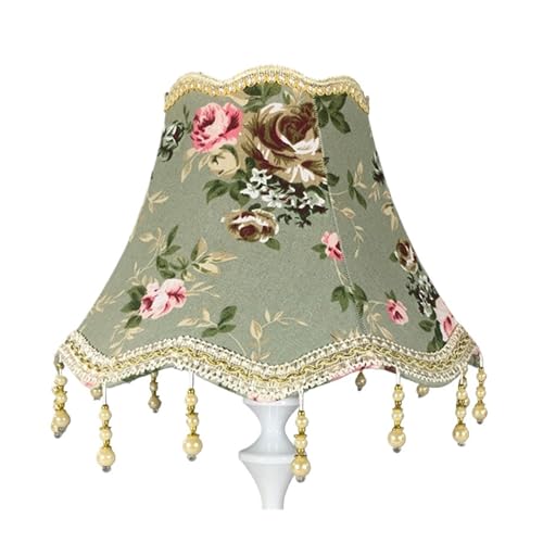 Perle Quaste Tisch Lampen Schatten Tuch Fringe Perlen Abdeckung Retro Schlafzimmer Dekoration Für Tisch-, Steh- und Deckenleuchten(Color-03) von SHBHWS