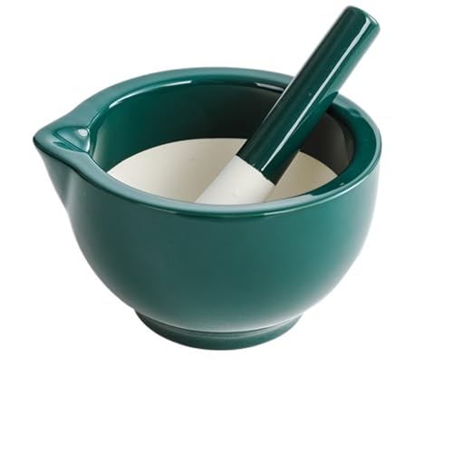 Porzellan Mörser und Stößel Gewürz Knoblauch Kräutermühle Mischen Mahlschüssel Brecher Set Restaurant Küchenutensilien Zum Zerkleinern(Green L) von SHBHWS