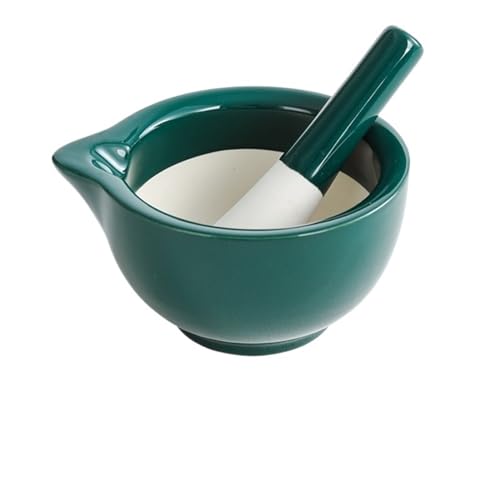 Porzellan Mörser und Stößel Gewürz Knoblauch Kräutermühle Mischen Mahlschüssel Brecher Set Restaurant Küchenutensilien Zum Zerkleinern(Green S) von SHBHWS