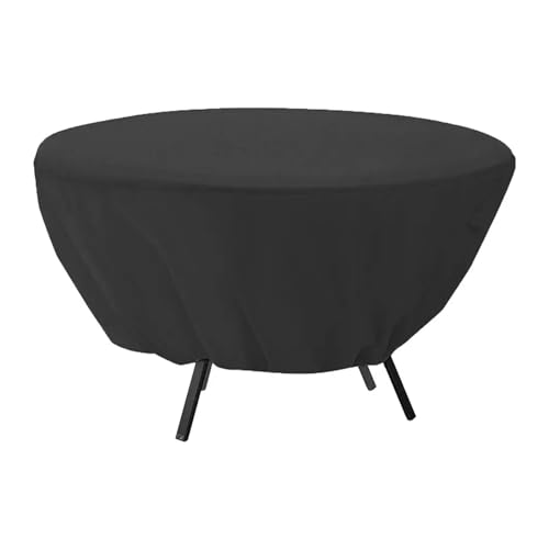 Runde rutschfeste Tischdecke for den Außenbereich, Heimhotel, Tisch, Staubschutz, wasserdicht, Garten, Terrasse, Möbelabdeckungen for Partys Für Gartensofa, Tisch und Stühle(Black) von SHBHWS