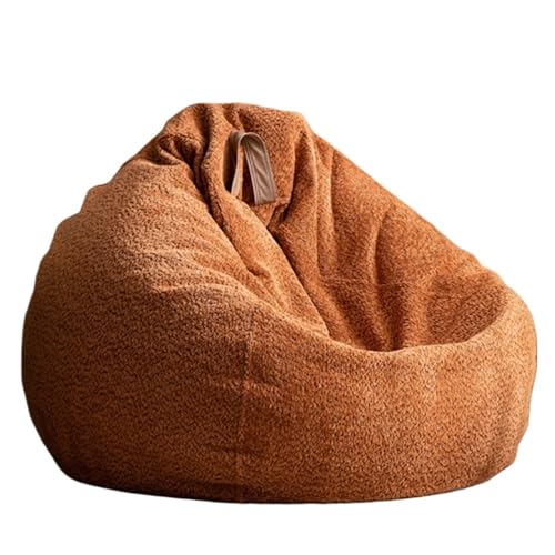 SHBHWS Dicker, weicher Chenille-Vevet-Sitzsackbezug ohne Füllstoff, Sitzsack-Pouf, Salon-Wassertropfen-Puff-Stuhl Zum Entspannen im Freien und drinnen(Brown,D70cm-2.3ft-Cover) von SHBHWS