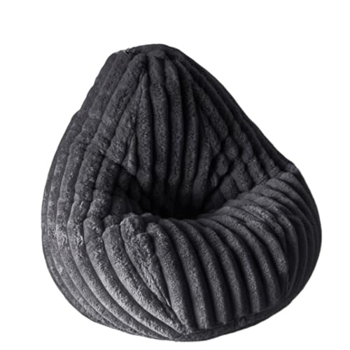 SHBHWS Flauschiger Fell-Sitzsackbezug for Kinder ohne Füllmaterial Zum Entspannen im Freien und drinnen(Dark Grey) von SHBHWS