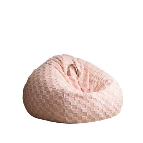 SHBHWS Flauschiger Sitzsackbezug ohne Füllstoff, weicher zweifarbiger Jacquard-Sitzsack-Pouf-Salon Zum Entspannen im Freien und drinnen(Light pink,D90cm-3ft-cover) von SHBHWS