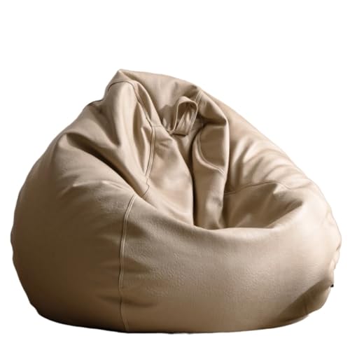 SHBHWS Große Kunstleder Sitzsack Abdeckung Ohne Füllstoff Outdoor Chaise Lounger Pouf Salon Spiel Film Sac Puff Zum Entspannen im Freien und drinnen(Biege,D4.5ft-Cover-Giant) von SHBHWS