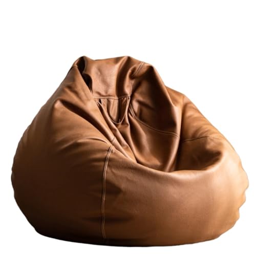 SHBHWS Große Kunstleder Sitzsack Abdeckung Ohne Füllstoff Outdoor Chaise Lounger Pouf Salon Spiel Film Sac Puff Zum Entspannen im Freien und drinnen(Brown,D3.3ft-Cover-Adults) von SHBHWS
