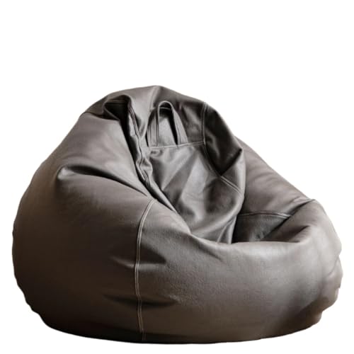SHBHWS Große Kunstleder Sitzsack Abdeckung Ohne Füllstoff Outdoor Chaise Lounger Pouf Salon Spiel Film Sac Puff Zum Entspannen im Freien und drinnen(Carbon Grey,D3.3ft-Cover-Adults) von SHBHWS