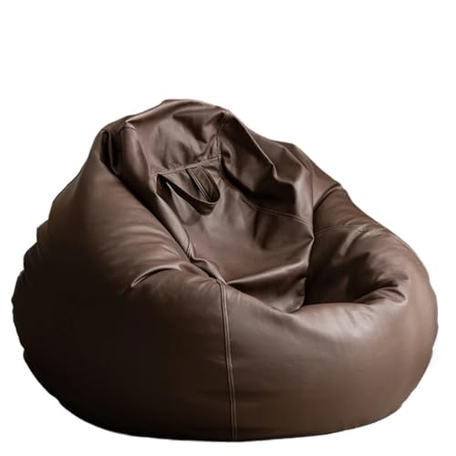 SHBHWS Große Kunstleder Sitzsack Abdeckung Ohne Füllstoff Outdoor Chaise Lounger Pouf Salon Spiel Film Sac Puff Zum Entspannen im Freien und drinnen(Coffee,D3.3ft-Cover-Adults) von SHBHWS