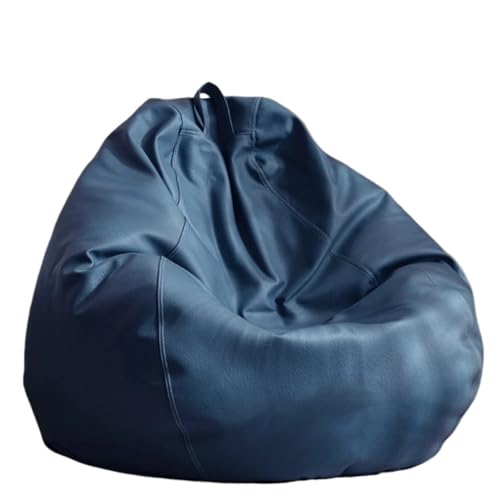 SHBHWS Große Kunstleder Sitzsack Abdeckung Ohne Füllstoff Outdoor Chaise Lounger Pouf Salon Spiel Film Sac Puff Zum Entspannen im Freien und drinnen(DEEP Blue,D2.3ft-Cover-Kids) von SHBHWS