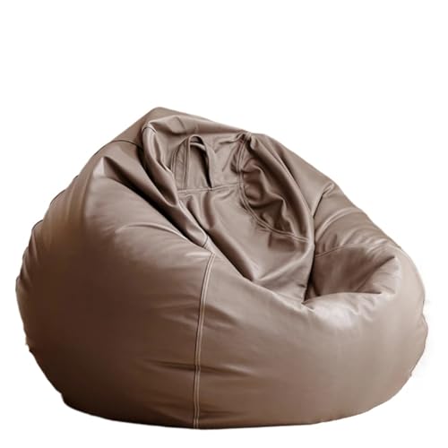 SHBHWS Große Kunstleder Sitzsack Abdeckung Ohne Füllstoff Outdoor Chaise Lounger Pouf Salon Spiel Film Sac Puff Zum Entspannen im Freien und drinnen(Khaki,D3.3ft-Cover-Adults) von SHBHWS