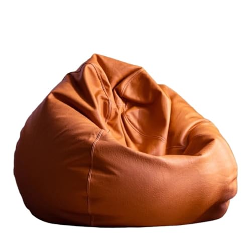 SHBHWS Große Kunstleder Sitzsack Abdeckung Ohne Füllstoff Outdoor Chaise Lounger Pouf Salon Spiel Film Sac Puff Zum Entspannen im Freien und drinnen(Orange,D4.5ft-Cover-Giant) von SHBHWS
