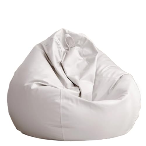 SHBHWS Große Kunstleder Sitzsack Abdeckung Ohne Füllstoff Outdoor Chaise Lounger Pouf Salon Spiel Film Sac Puff Zum Entspannen im Freien und drinnen(White,D3.3ft-Cover-Adults) von SHBHWS
