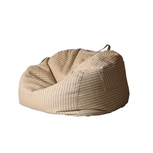 SHBHWS Großer Sitzsackbezug aus Baumwollleinen, ohne Füllung Zum Entspannen im Freien und drinnen(100cm-khaki) von SHBHWS