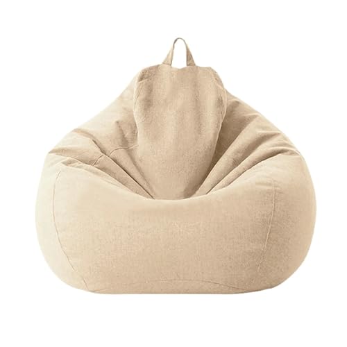 SHBHWS Großer Sitzsackbezug aus Baumwollleinen ohne Füllstoff, Ecksitz, fauler Sitzsack Zum Entspannen im Freien und drinnen(Color7,3.3ft-D100cm-cover) von SHBHWS