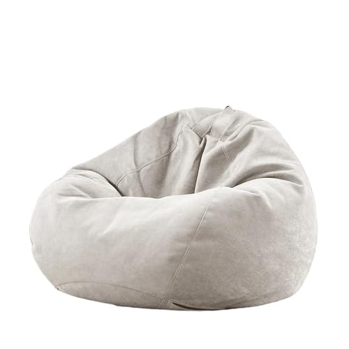 SHBHWS Outdoor-Sitzsackbezug, wasserdicht, ohne Füllmaterial im Inneren Zum Entspannen im Freien und drinnen(Beige White,D80cm-2.6ft-Cover) von SHBHWS