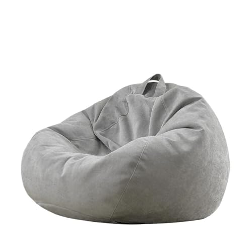 SHBHWS Outdoor-Sitzsackbezug, wasserdicht, ohne Füllmaterial im Inneren Zum Entspannen im Freien und drinnen(Light Grey,D80cm-2.6ft-Cover) von SHBHWS