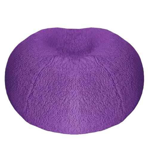 SHBHWS Sitzsack-Pouf-Bezug, ohne Füllung Zum Entspannen im Freien und drinnen(Purple,D100cm-cover) von SHBHWS