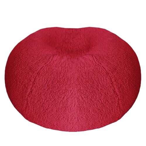 SHBHWS Sitzsack-Pouf-Bezug, ohne Füllung Zum Entspannen im Freien und drinnen(Red,D80cm-cover) von SHBHWS