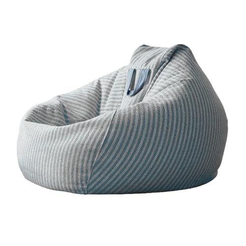 SHBHWS Sitzsackbezug aus Baumwollleinen, ohne Füllung Zum Entspannen im Freien und drinnen(Blue,D90cm-3ft-cover) von SHBHWS