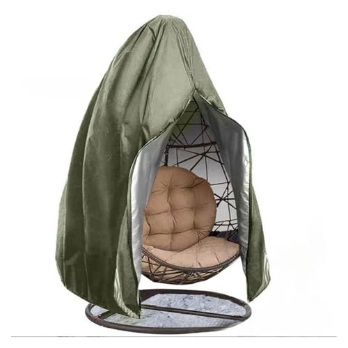 Schwarze Terrassenstuhl-Abdeckung, wasserdichte Abdeckung for Eierschaukelstühle mit Reißverschluss, Schutzhülle for Hängesessel im Freien für Eierschalenstühle(Green 115x190CM) von SHBHWS