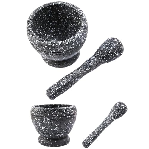 Steinmörserstampfer, Multifunktions-Knoblauchstampfer, manueller Haushalts-Knoblauchmörser, Topfmühle, Schüssel, Knoblauchtopf for die Hausmannskost Zum Zerkleinern(Size3) von SHBHWS