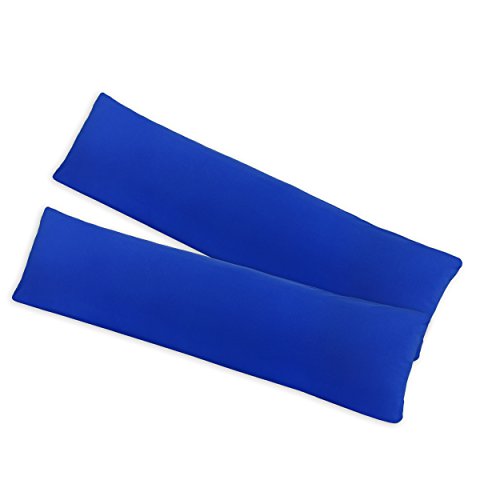 SHC by BaSaTex 2er Pack Jersey Kissenbezüge Kissenhüllen | Kopfkissenbezug aus 100% Baumwolle | 40x145 cm Seitenschläfer Kissenbezug | Farbe Royal Blau von SHC Textilien