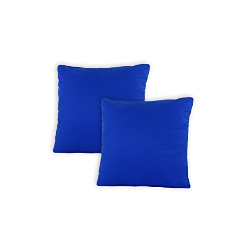 SHC by BaSaTex 2er Pack Jersey Kissenbezüge Kissenhüllen | Kopfkissenbezug aus 100% Baumwolle | 40x60 cm Nackenkissen Bezug | Farbe Royal Blau von SHC Textilien