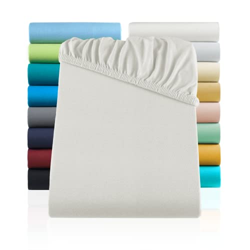 SHC by BaSaTex Jersey Kinder Spannbettlaken Bettlaken 2er Pack | Spannbetttuch Spannleintuch für Kinderbett und Babybett aus 100% Baumwolle | 70x140 Farbe Weiss von SHC Textilien