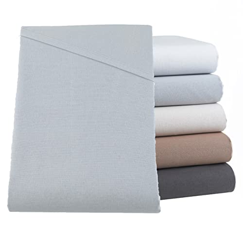SHC by BaSaTex Betttuch Bettlaken Haushaltstuch Tischdecke Leintuch ohne Gummizug | 100% Baumwolle | 140x200 cm | Farbe: Silber von SHC Textilien