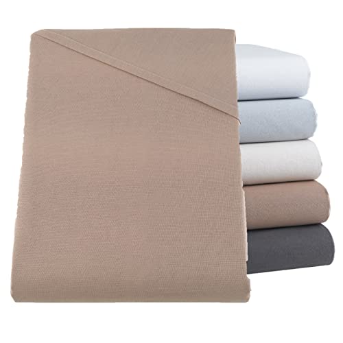 SHC by BaSaTex Betttuch Bettlaken Haushaltstuch Tischdecke Leintuch ohne Gummizug | 100% Baumwolle | 140x200 cm | Farbe: Taupe von SHC Textilien