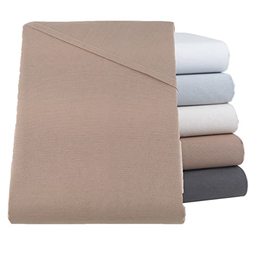 SHC by BaSaTex Betttuch Bettlaken Haushaltstuch Tischdecke Leintuch ohne Gummizug | 100% Baumwolle | 200x250 cm | Farbe: Taupe von SHC Textilien