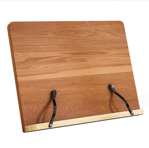 Bookrest Kochbuchhalter Bambus-Rezeptbuchhalter, Faltbarer Und Tragbarer Kochbuchständer Für Den Schreibtisch, Verstellbarer Halter Vintage Deko(20 * 28cm) von SHCHNA