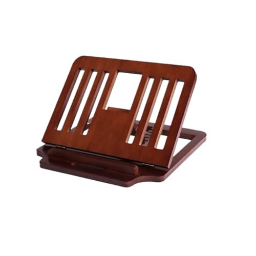 Bookrest Kochbuchhalter Klappbarer Rezept-Kochbuchständer Aus Holz Mit Höhenverstellbarer Ablage Und Lesedisplay Vintage Deko(Brown) von SHCHNA