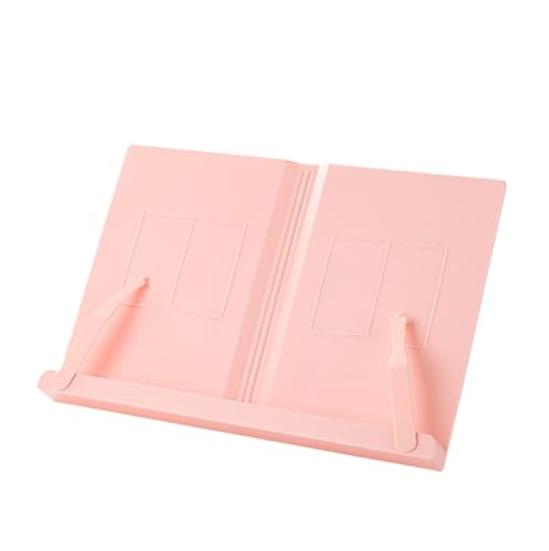 Bookrest Kochbuchhalter Kunststoff-Leseständer, Rezeptständer, universeller Desktop-Leseständer mit Buchhalter Vintage Deko(Pink) von SHCHNA