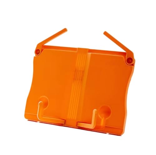 Bookrest Kochbuchhalter Rezept-Bücherregal, Verstellbar, Faltbar, Mit Seitenklammern, Geeignet For Das Küchenbüro Vintage Deko(Orange) von SHCHNA