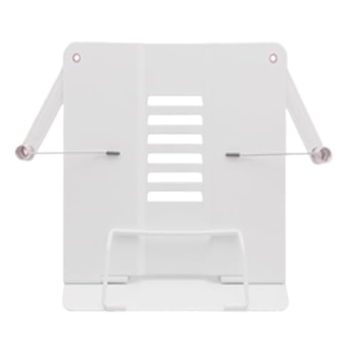 Bookrest Kochbuchhalter Rezept-Bücherregal Mit Seitenklammern, Verstellbares Leseregal For Küche Und Schlafzimmer Vintage Deko(White) von SHCHNA