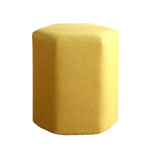 Moderner Fusshocker Ottomane Sechseckiger Fußhocker, Vielseitiger Niedriger Hocker for Das Wohnzimmer Sitzhocker(Yellow) von SHCHNA