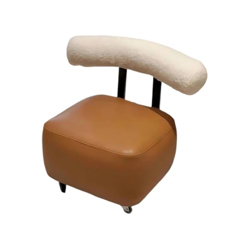 SHCHNA Moderner Fusshocker Ottomane Fußhocker 360° Drehbarer Hocker Mit Samtrückenlehne Sitzhocker(Gray) von SHCHNA