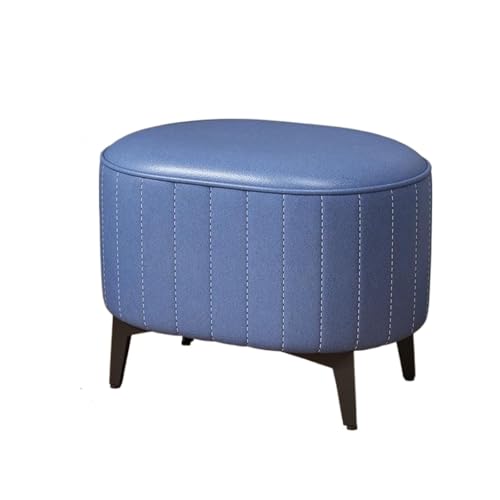 SHCHNA Moderner Fusshocker Ottomane Fußhocker Im Minimalistischen Stil, Gepolsterter Holzrahmen, Mehrere Funktionen Sitzhocker(Blue) von SHCHNA