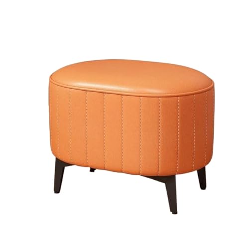 SHCHNA Moderner Fusshocker Ottomane Fußhocker Im Minimalistischen Stil, Gepolsterter Holzrahmen, Mehrere Funktionen Sitzhocker(Orange) von SHCHNA