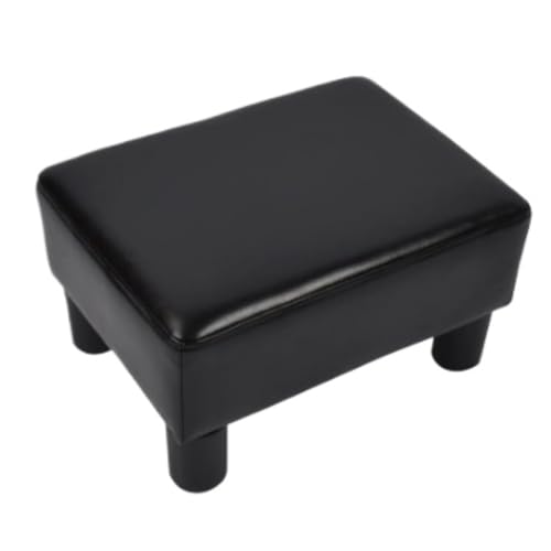 SHCHNA Moderner Fusshocker Ottomane Fußhocker Mit Beinen Unter Dem Schreibtisch, Fußstütze for Wohnzimmer, Schlafzimmer Sitzhocker(Black) von SHCHNA