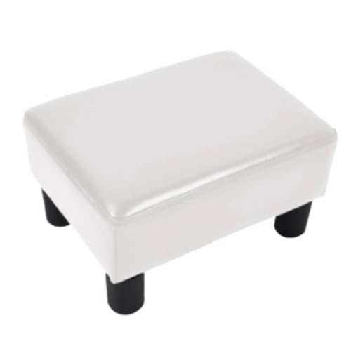 SHCHNA Moderner Fusshocker Ottomane Fußhocker Mit Beinen Unter Dem Schreibtisch, Fußstütze for Wohnzimmer, Schlafzimmer Sitzhocker(White) von SHCHNA
